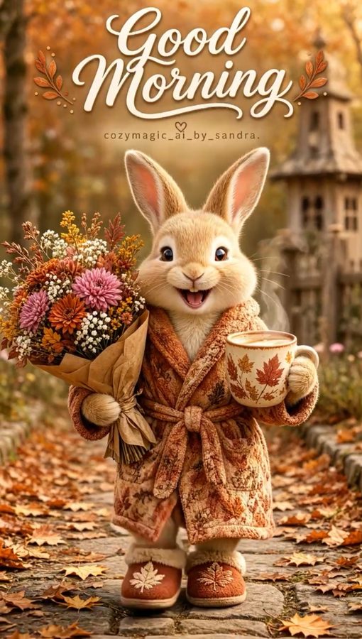 Latte with a morning bouquet