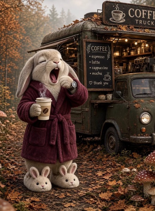 Latte at her coffee truck