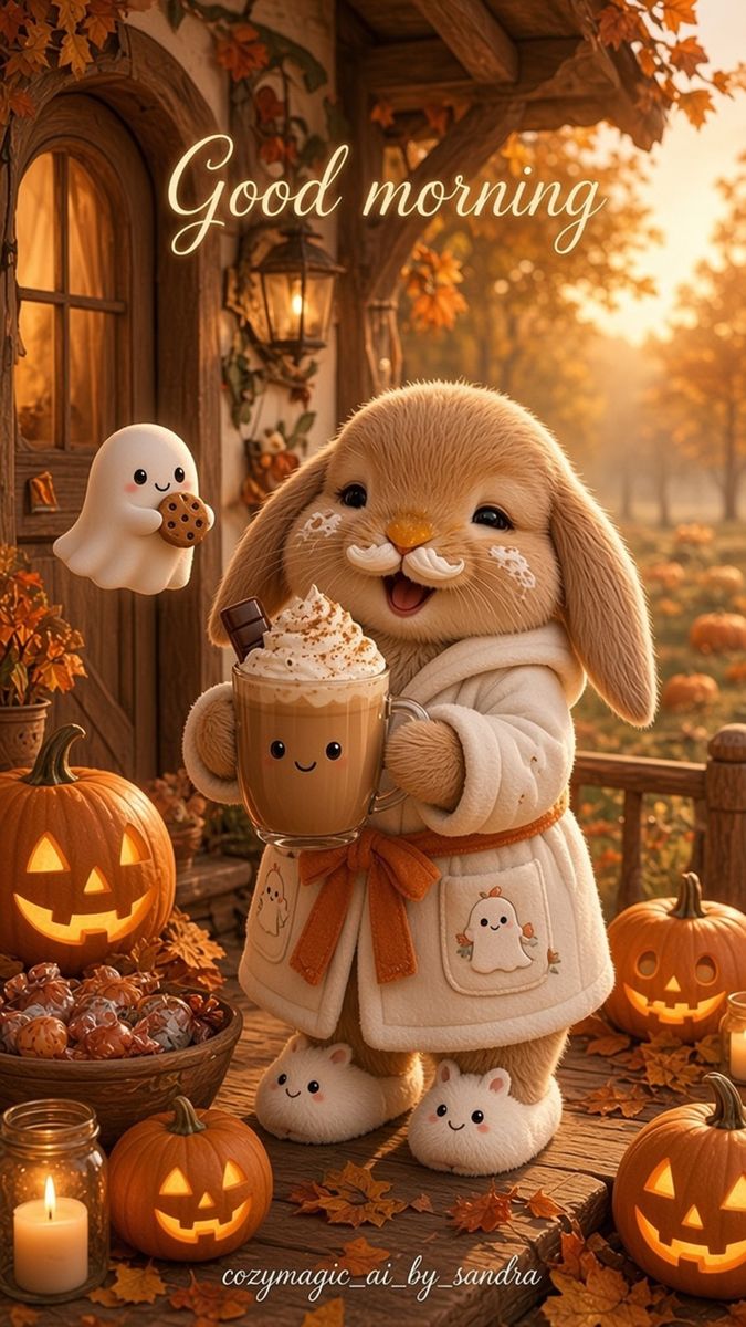 Latte saying good morning (AI animation)