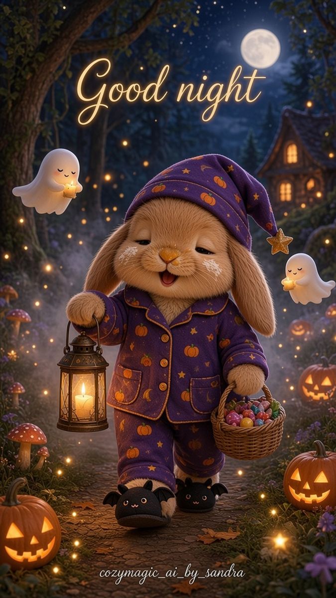 Latte saying good night (AI animation)
