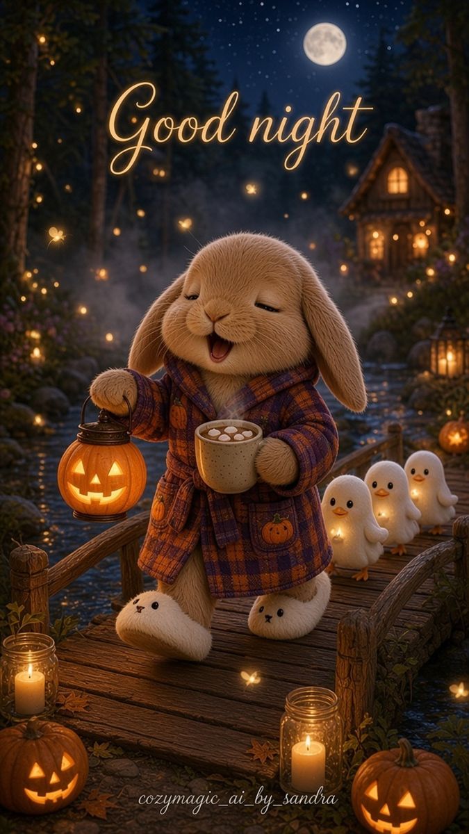Latte saying good night (AI animation)